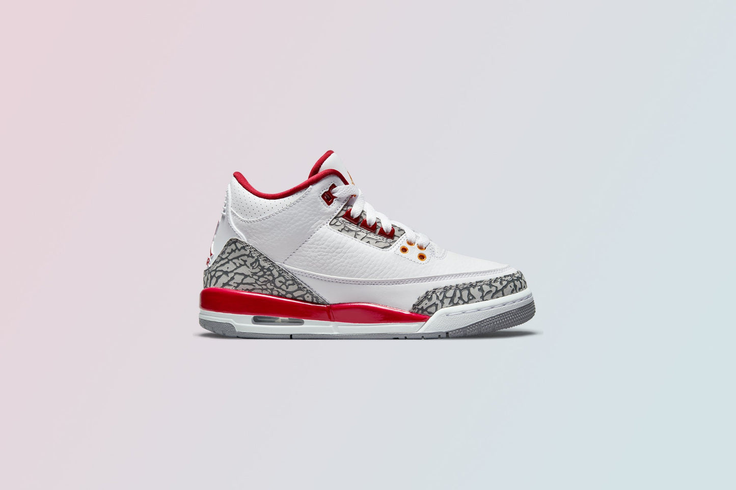 Air Jordan 3 Retro (GS) - White/Light Curry/Cardinal Red