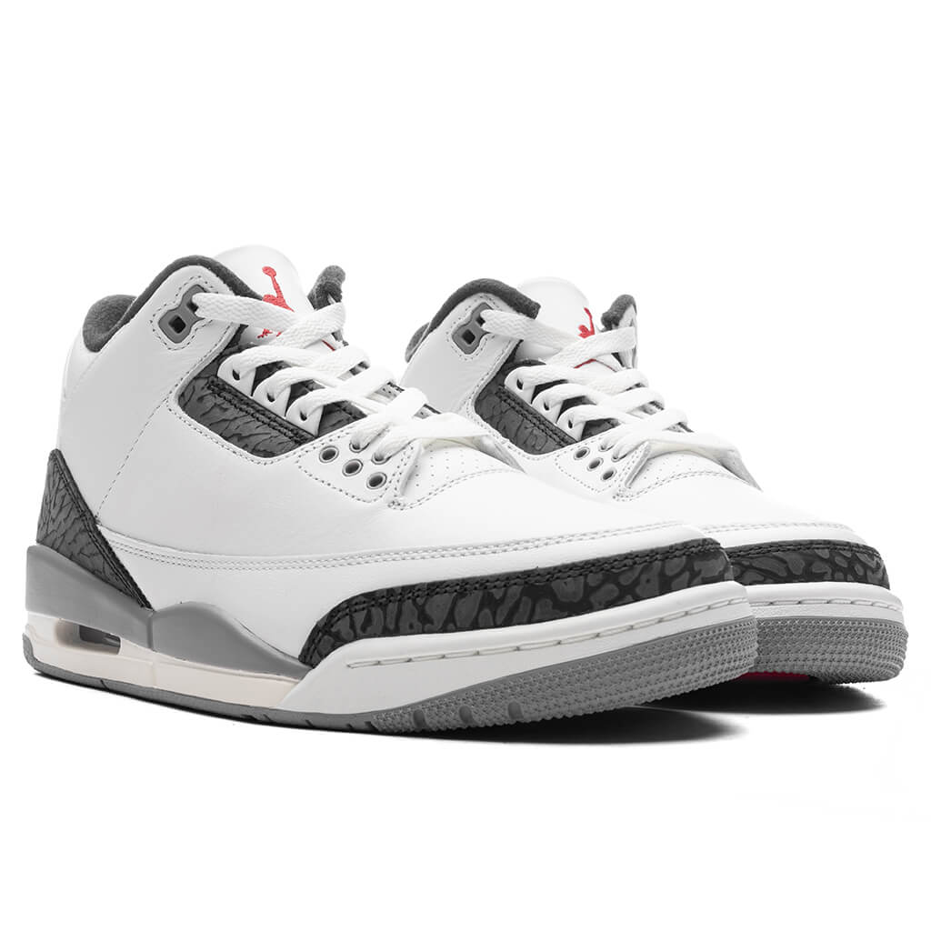 Air Jordan 3 Retro 'Grey Cement' - Summit White/Fire Red/Cement Grey