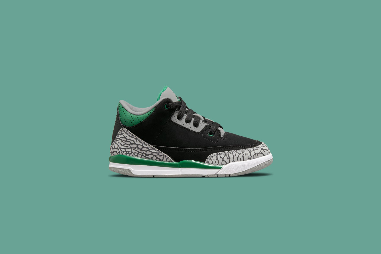 Air Jordan 3 Retro (PS) "Pine Green" - Black/Pine Green/Silver