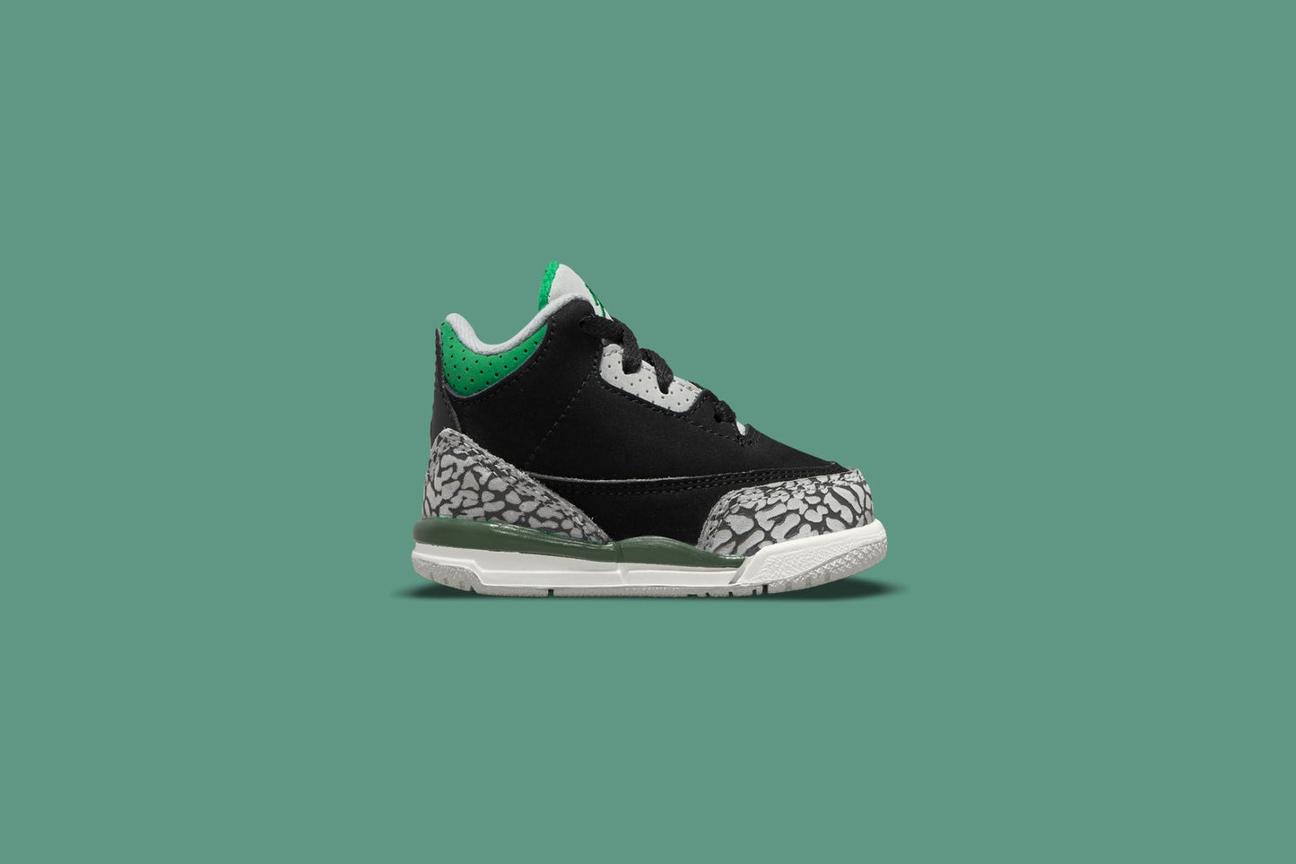 Air Jordan 3 Retro (TD) "Pine Green" - Black/Pine Green/Silver