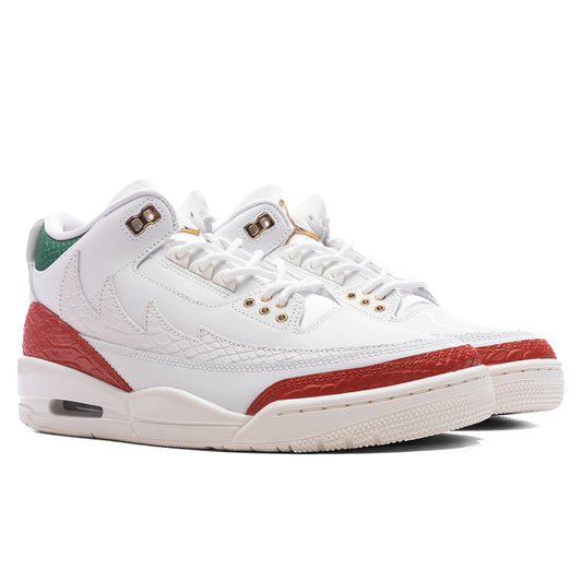 Air Jordan 3 Retro 'El Vuelo' - Summit White/Metallic Gold/Pine Green