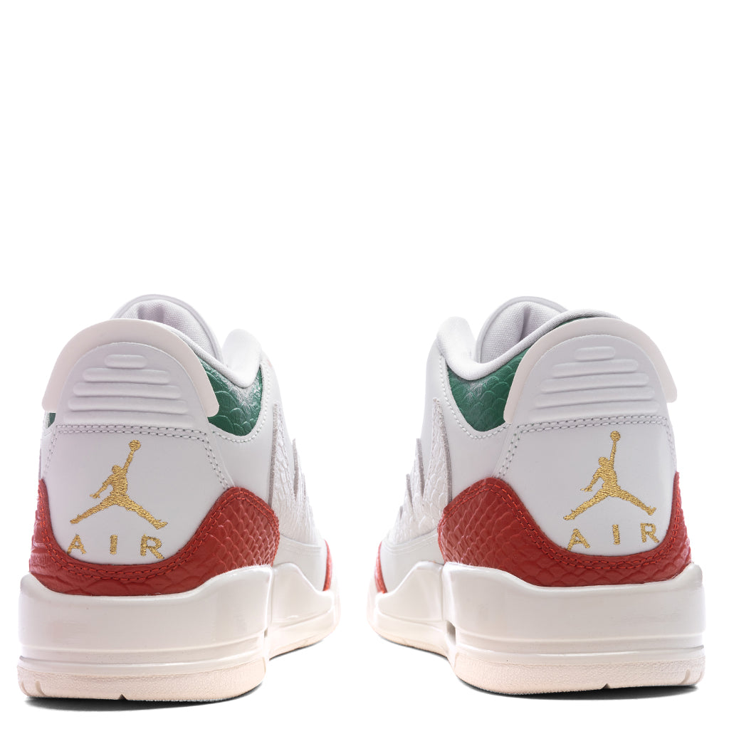 Air Jordan 3 Retro 'El Vuelo' - Summit White/Metallic Gold/Pine Green