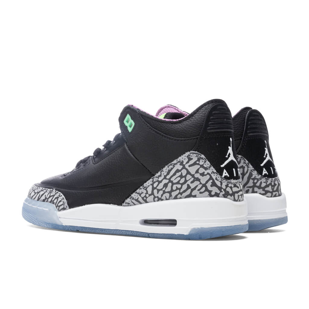 Air Jordan 3 Retro SE (GS) 'Electric Green' - Black/Violet Shock