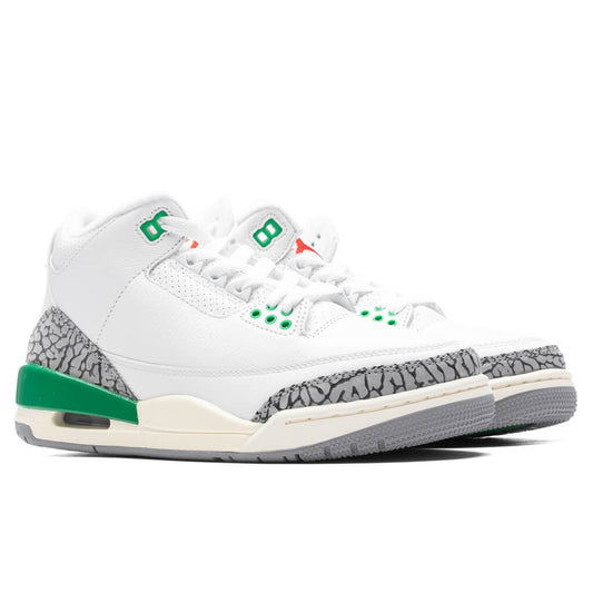 Women's Air Jordan 3 Retro - White/Varsity Red/Lucky Green