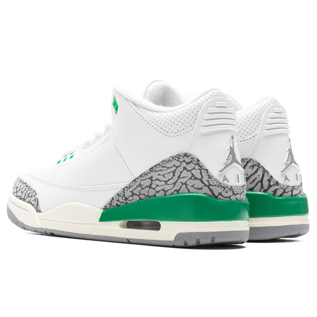Women's Air Jordan 3 Retro - White/Varsity Red/Lucky Green