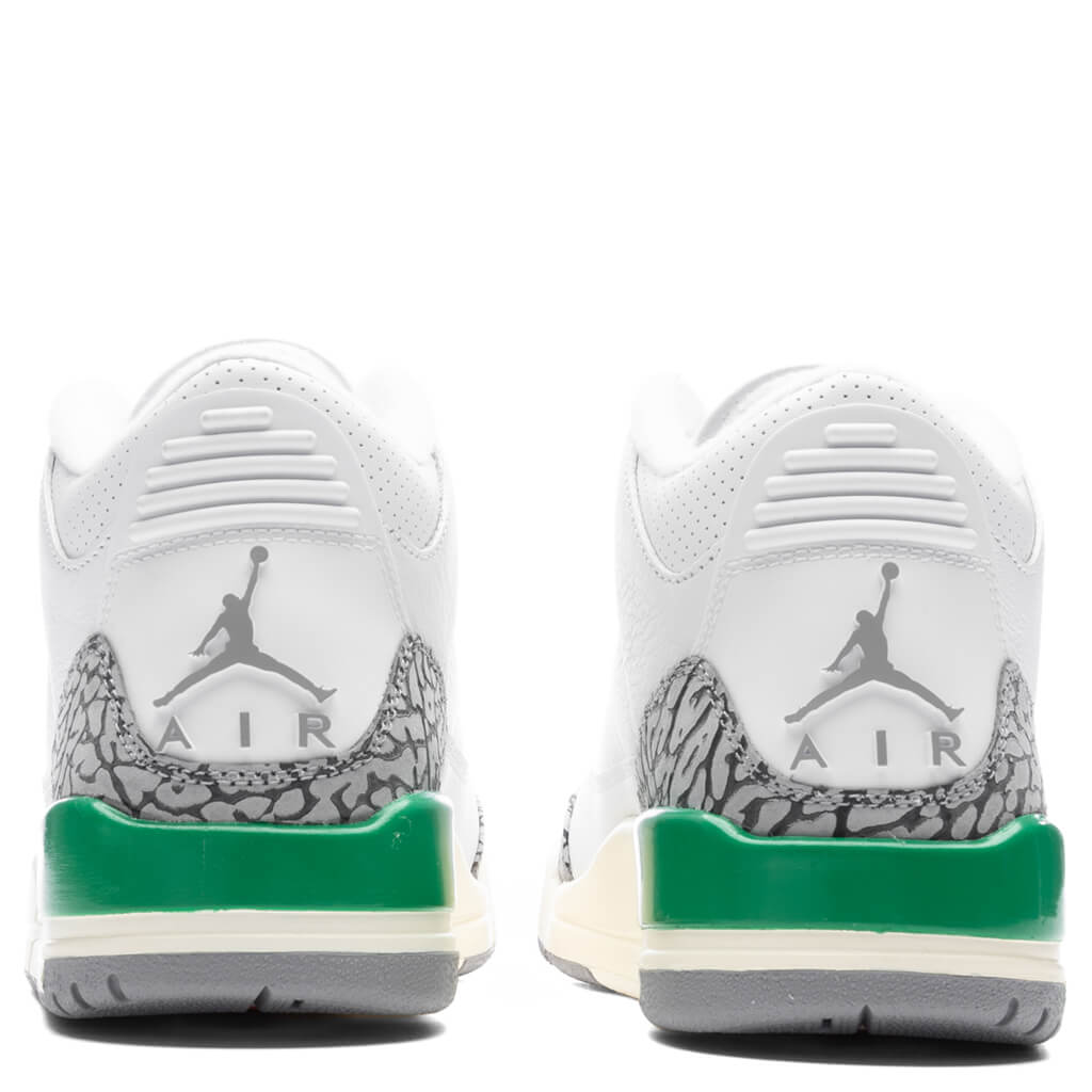 Women's Air Jordan 3 Retro - White/Varsity Red/Lucky Green
