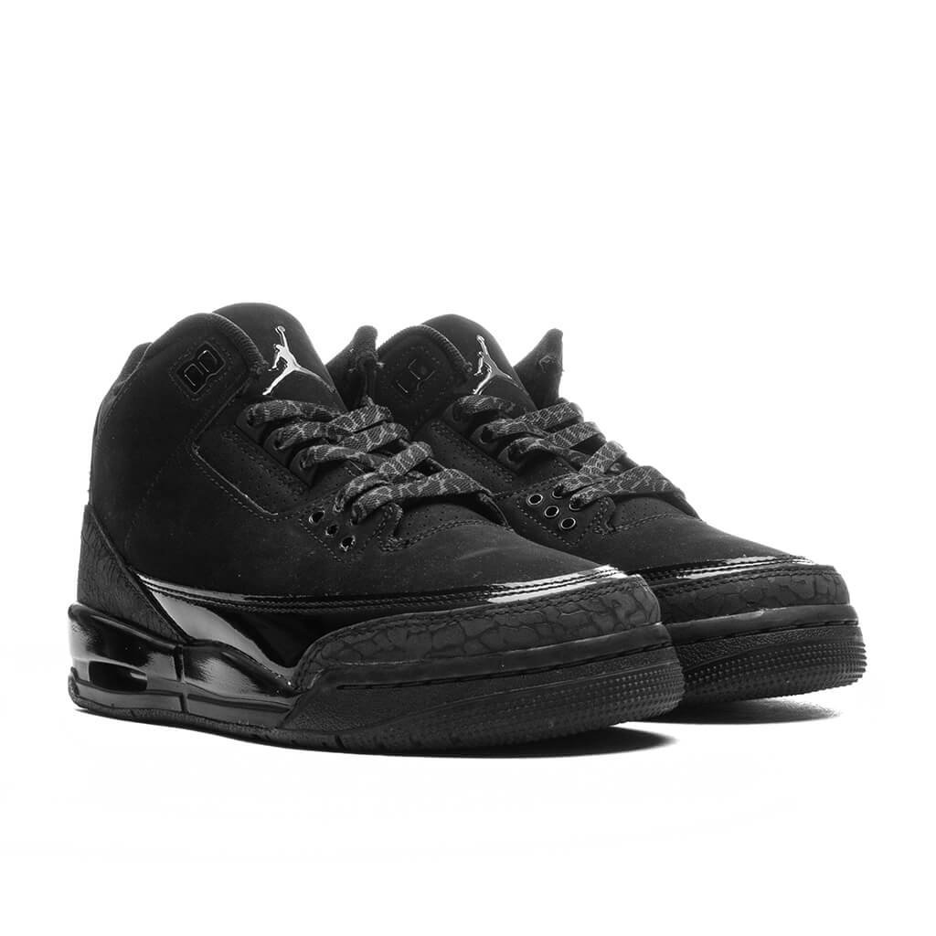 Air Jordan 3 Retro 'Black Cat' (GS) - Black/Dark Charcoal/White