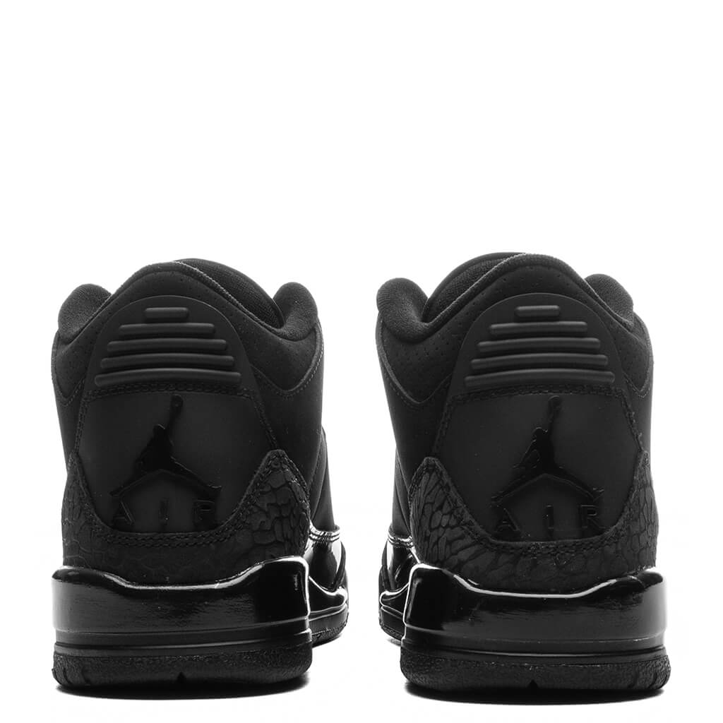 Air Jordan 3 Retro 'Black Cat' (GS) - Black/Dark Charcoal/White
