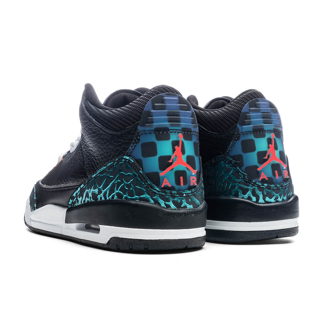 Air Jordan 3 Retro (GS) 'Moto' - Black/Siren Red/Hyper Jade