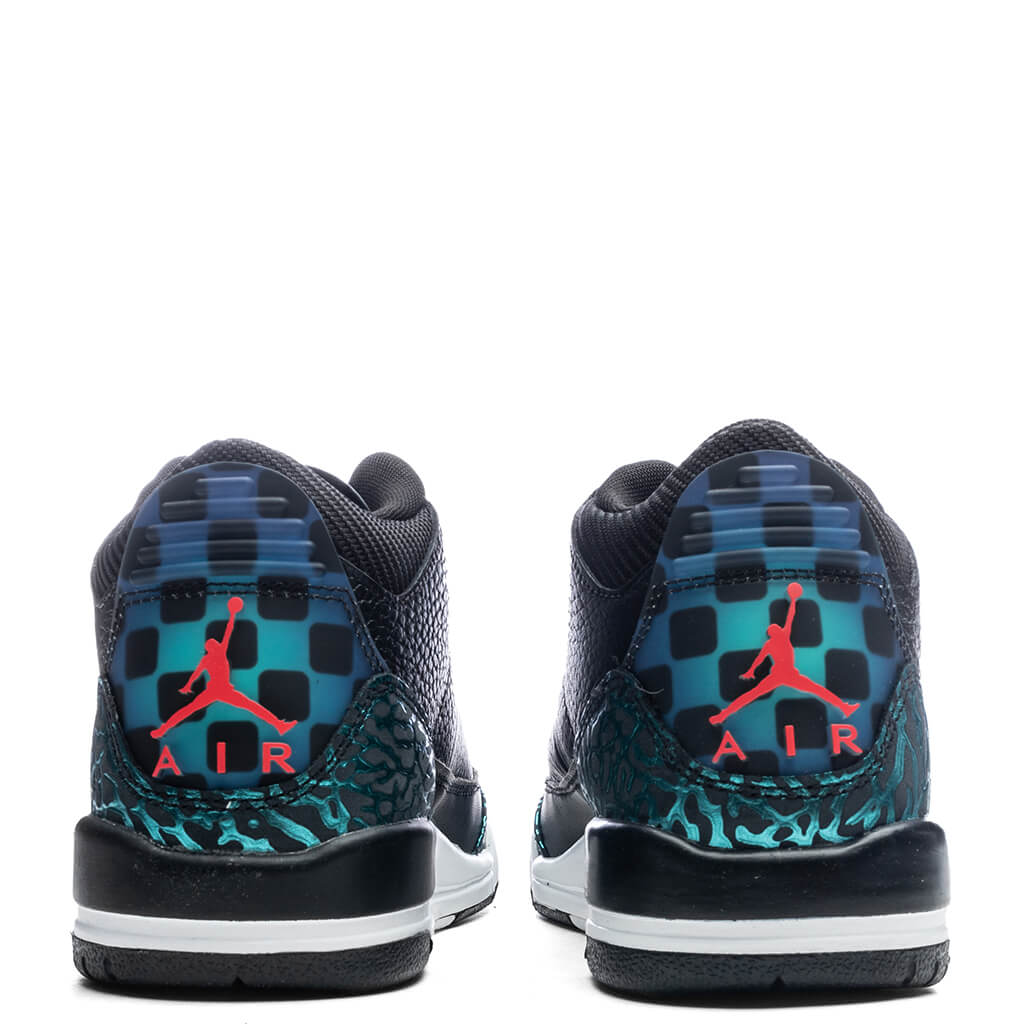 Air Jordan 3 Retro (GS) 'Moto' - Black/Siren Red/Hyper Jade