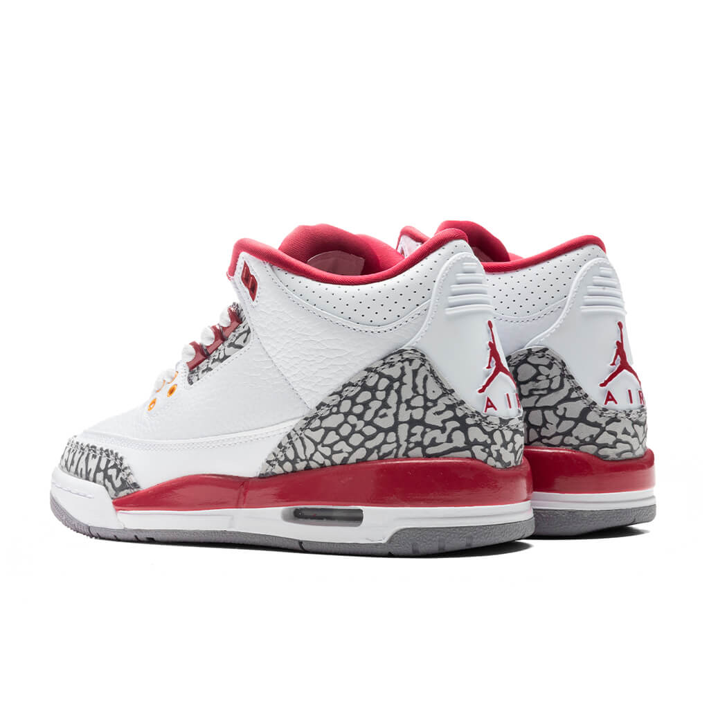 Air Jordan 3 Retro (GS) - White/Light Curry/Cardinal Red