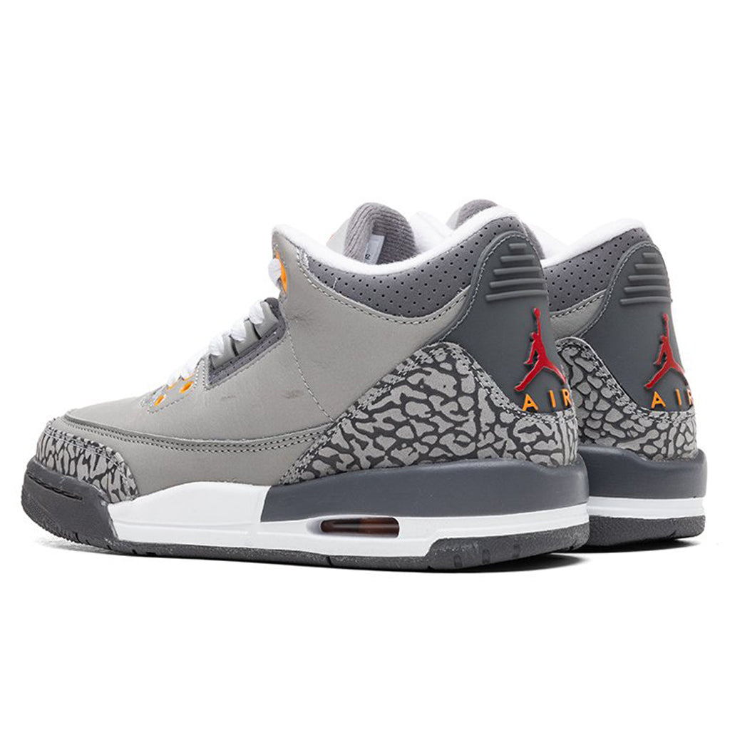 Air Jordan 3 Retro (GS) "Cool Grey" - Silver/Sport Red