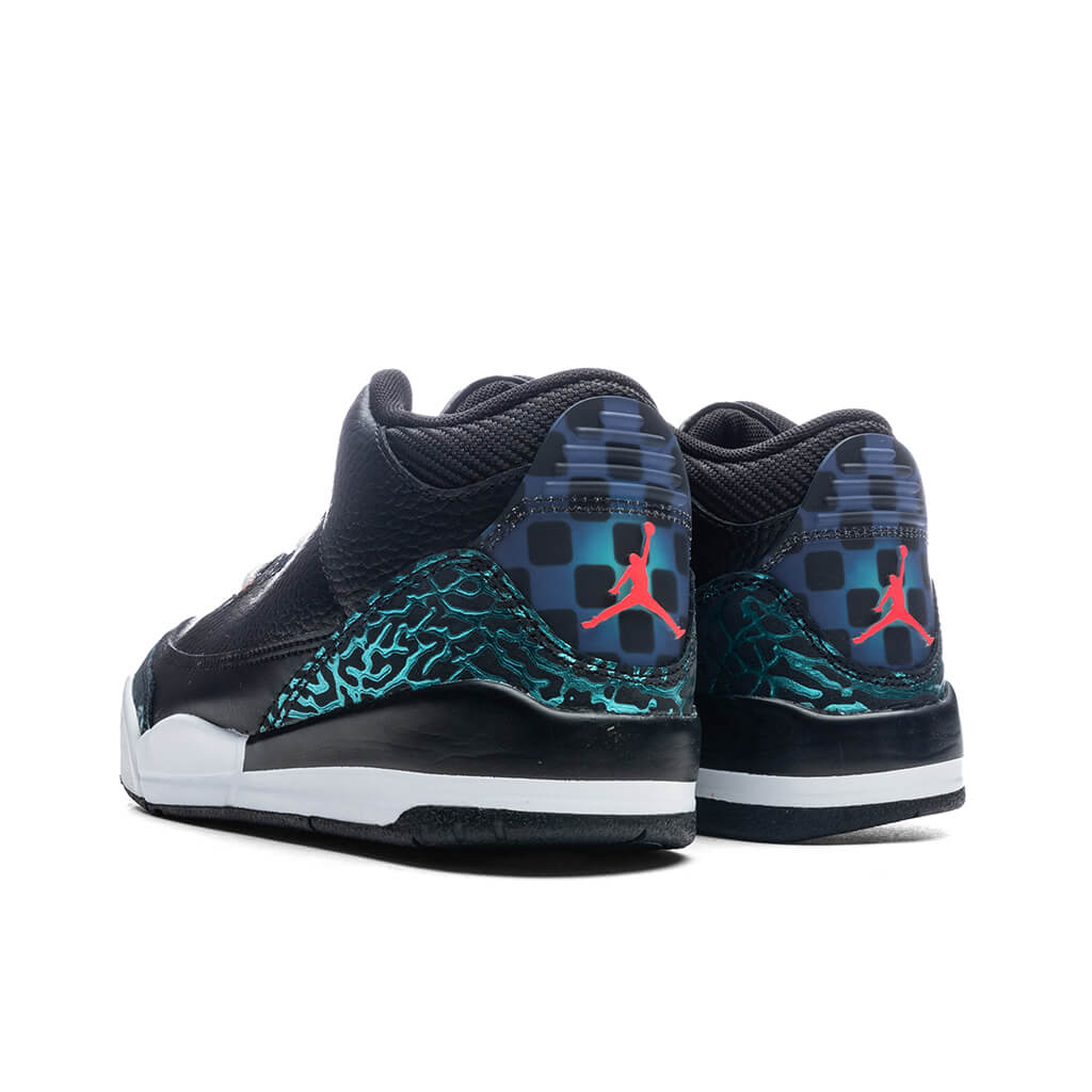Air Jordan 3 Retro (PS) 'Moto' - Black/Siren Red/Hyper Jade
