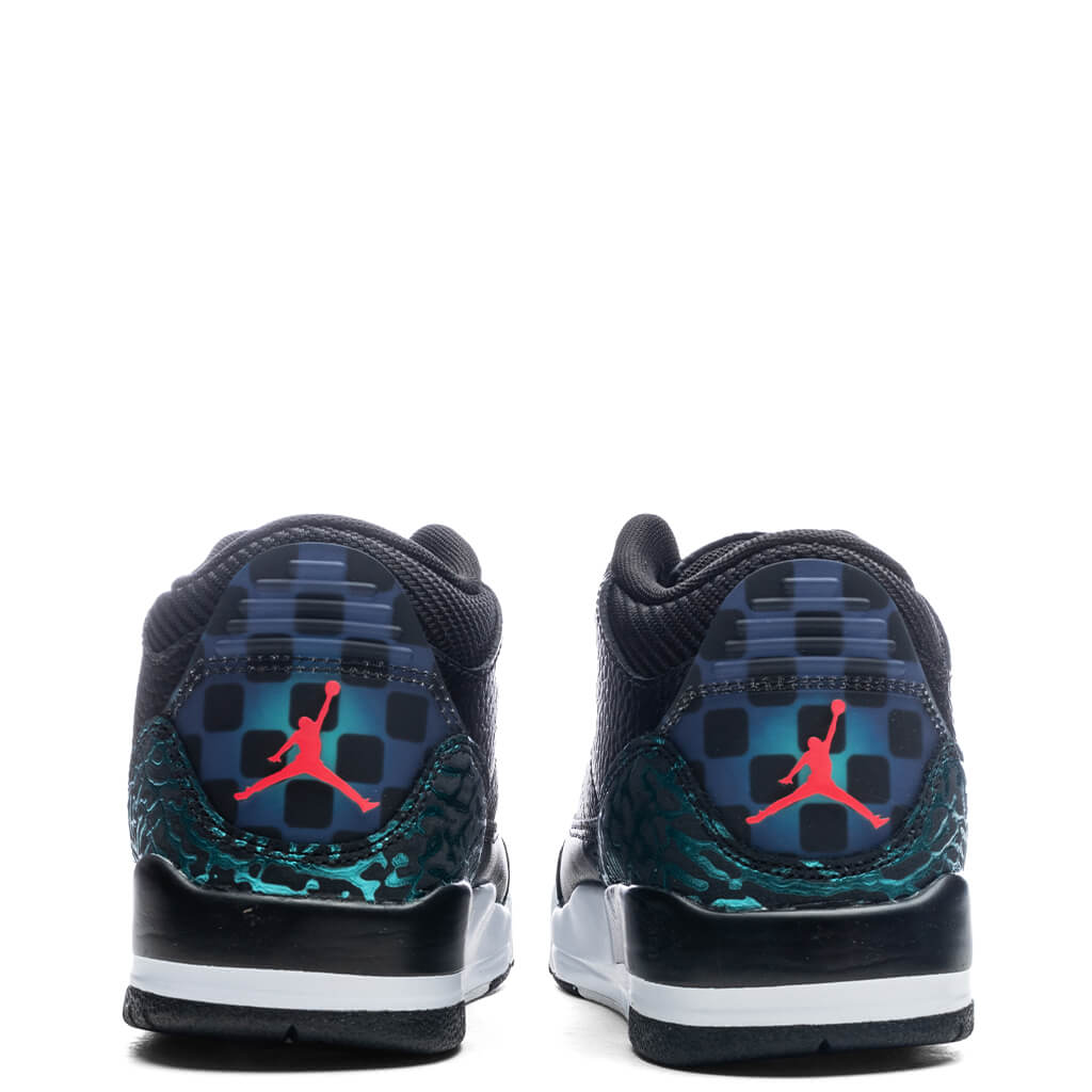 Air Jordan 3 Retro (PS) 'Moto' - Black/Siren Red/Hyper Jade