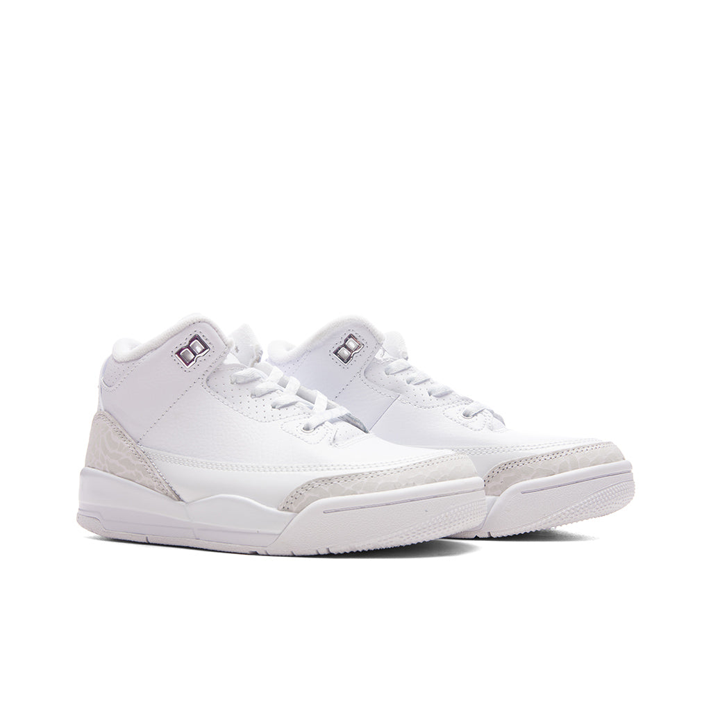 Air Jordan 3 Retro 'Pure Money' (PS) - White/Metalic Silver