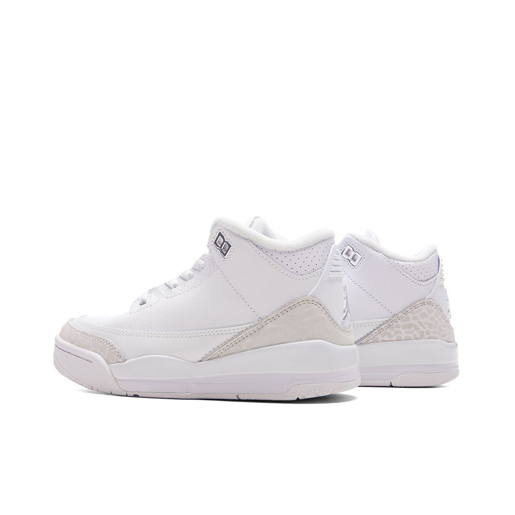 Air Jordan 3 Retro 'Pure Money' (PS) - White/Metalic Silver