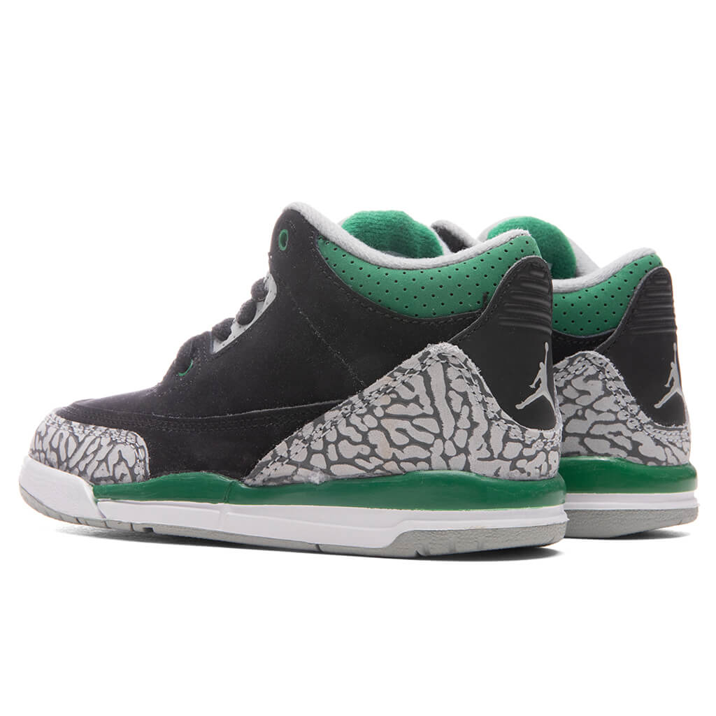 Air Jordan 3 Retro (PS) "Pine Green" - Black/Pine Green/Silver