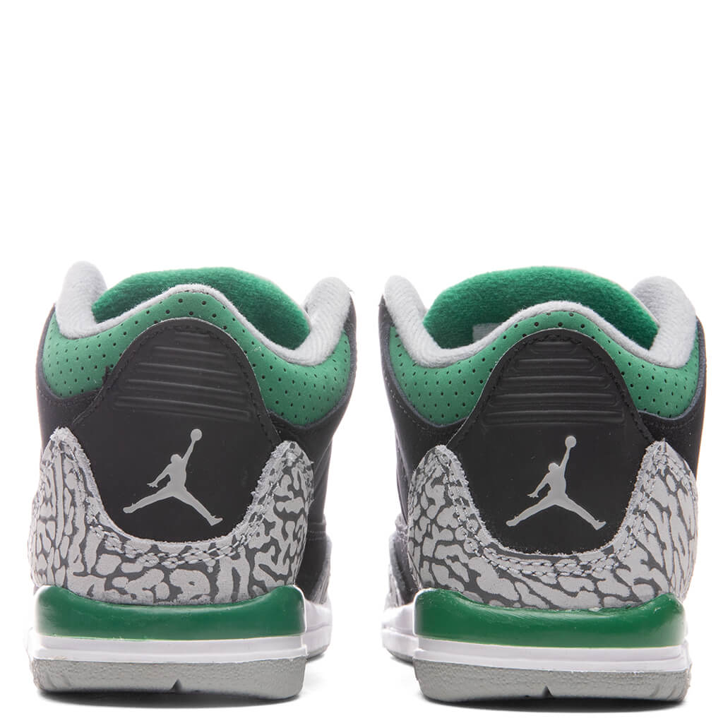 Air Jordan 3 Retro (PS) "Pine Green" - Black/Pine Green/Silver