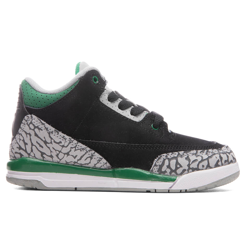 Air Jordan 3 Retro (PS) "Pine Green" - Black/Pine Green/Silver