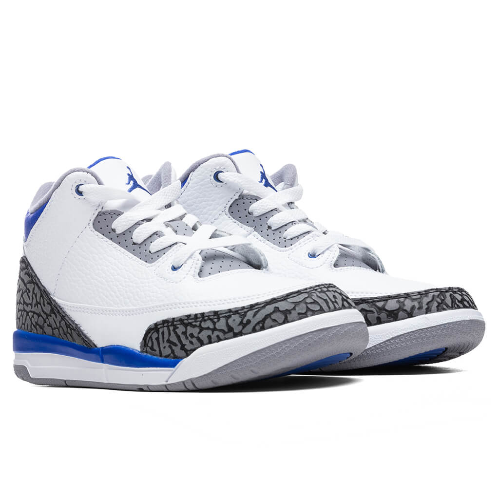 Air Jordan 3 Retro (PS) 'Racer Blue' - White/Cement Grey