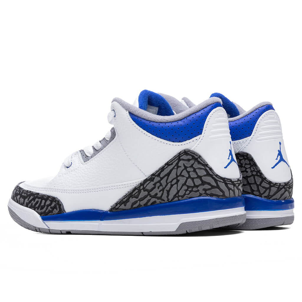 Air Jordan 3 Retro (PS) 'Racer Blue' - White/Cement Grey