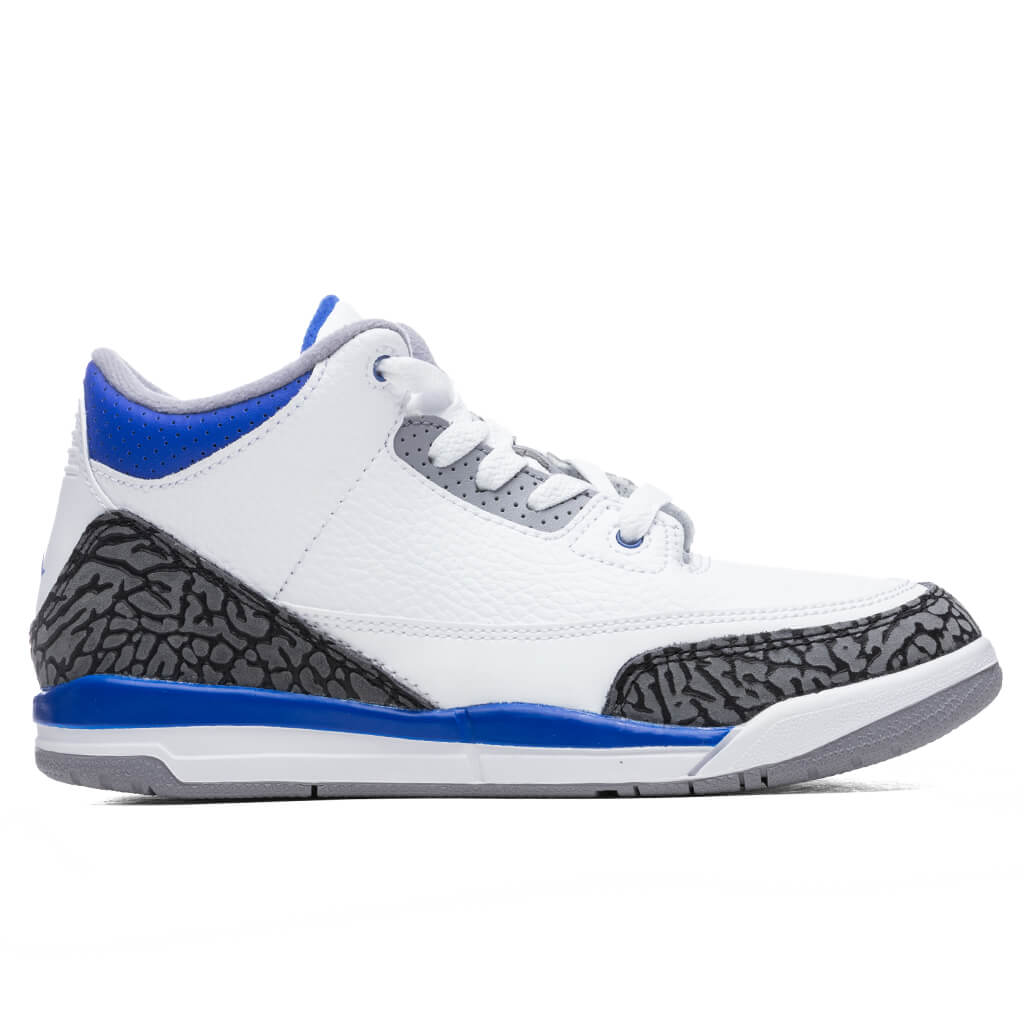 Air Jordan 3 Retro (PS) 'Racer Blue' - White/Cement Grey