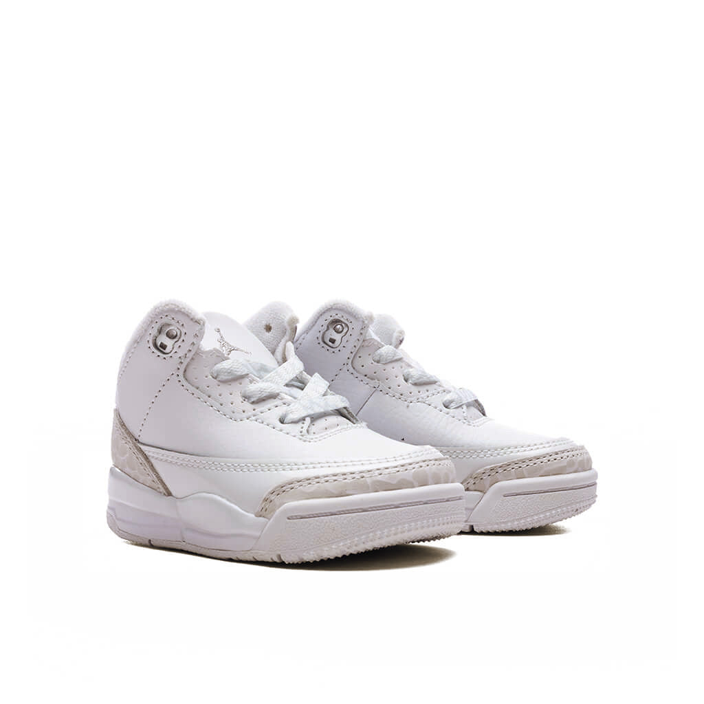 Air Jordan 3 Retro 'Pure Money' (TD) - White/Metalic Silver