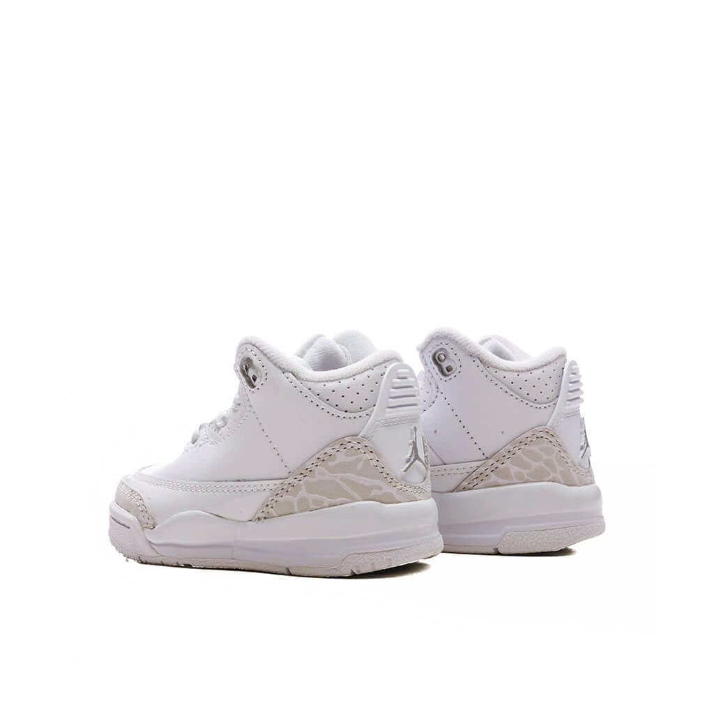 Air Jordan 3 Retro 'Pure Money' (TD) - White/Metalic Silver