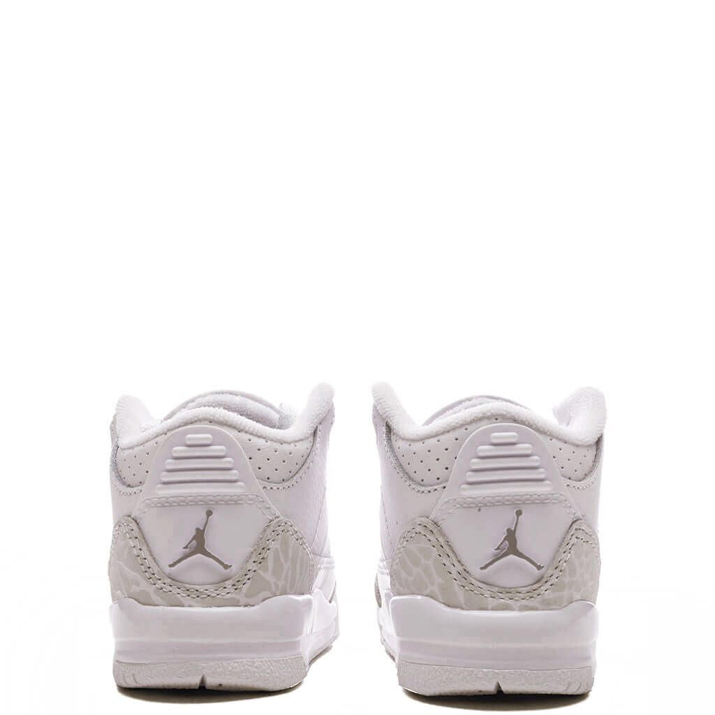 Air Jordan 3 Retro 'Pure Money' (TD) - White/Metalic Silver