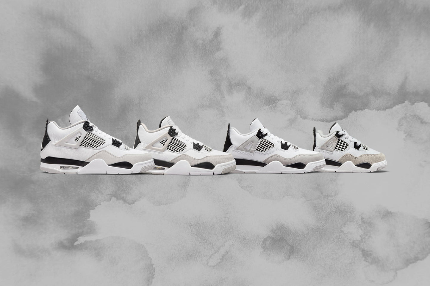 Air Jordan 4 Retro (PS) - White/Black/Neutral Grey