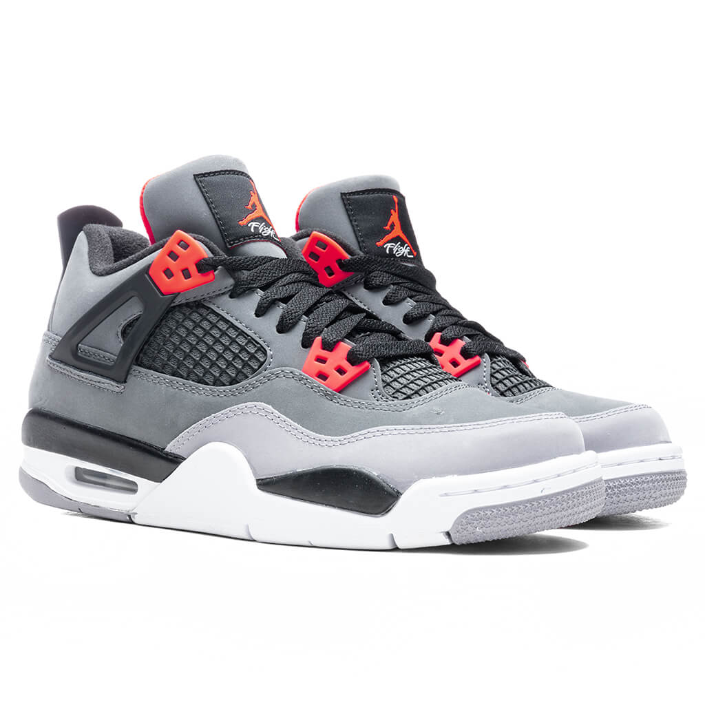 Air Jordan 4 Retro 'Infrared' (GS) - Dark Grey/Infrared 23/Black Cement Grey