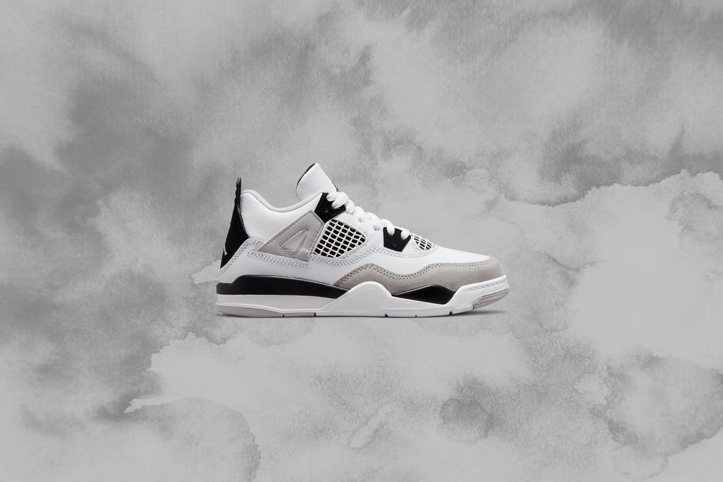 Air Jordan 4 Retro (PS) - White/Black/Neutral Grey