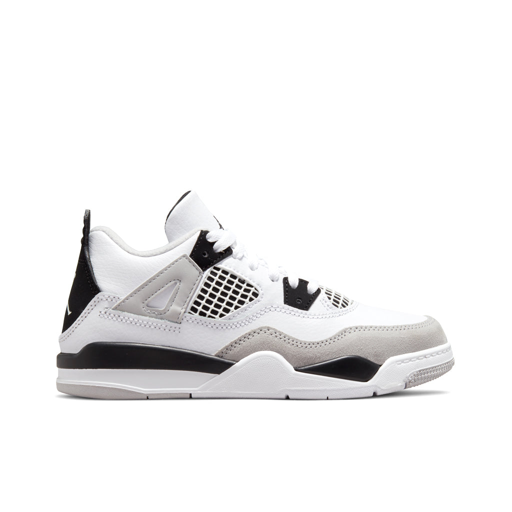 Air Jordan 4 Retro (PS) - White/Black/Neutral Grey