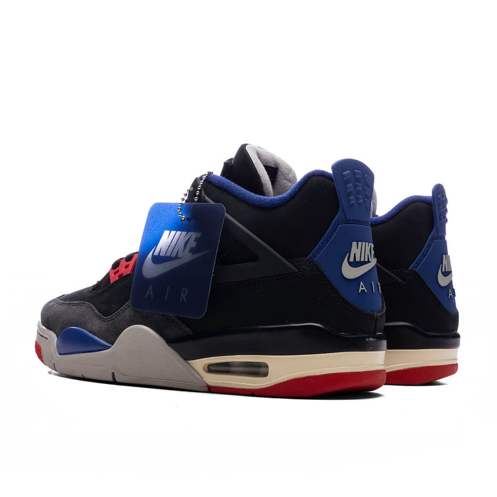 Air Jordan 4 Retro 'Rare Air' (GS) - Black/Fire Red/Deep Royal Blue
