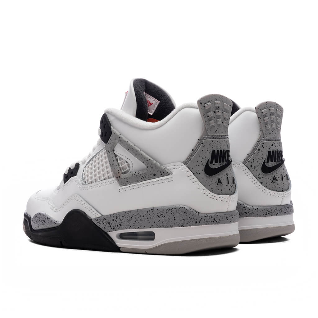 Air Jordan 4 Retro OG 'White Cement' (GS) - Summit White/Fire Red/Cement Grey/Black