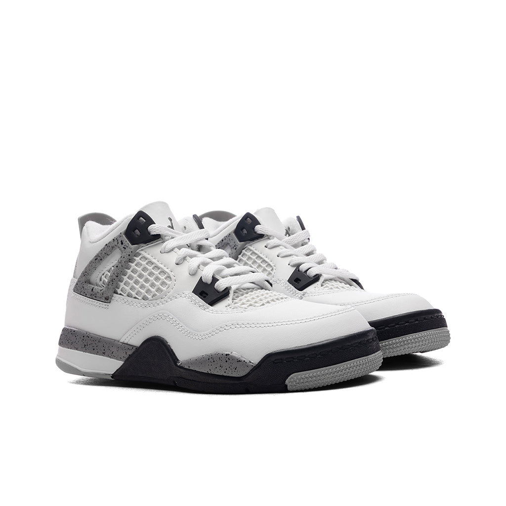 Air Jordan 4 Retro OG 'White Cement' (PS) - Summit White/Fire Red/Cement Grey/Black