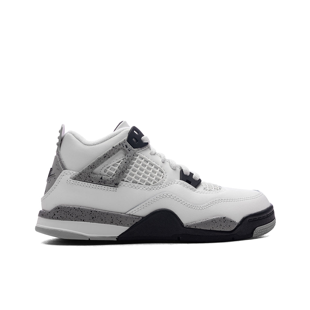 Air Jordan 4 Retro OG 'White Cement' (PS) - Summit White/Fire Red/Cement Grey/Black