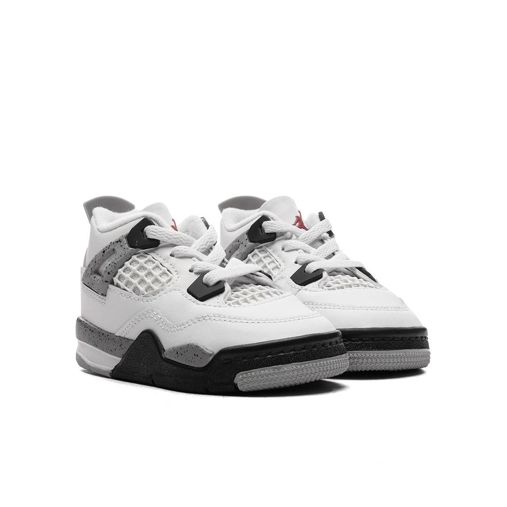 Air Jordan 4 Retro OG 'White Cement' (TD) - Summit White/Fire Red/Cement Grey/Black
