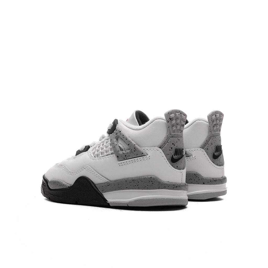 Air Jordan 4 Retro OG 'White Cement' (TD) - Summit White/Fire Red/Cement Grey/Black