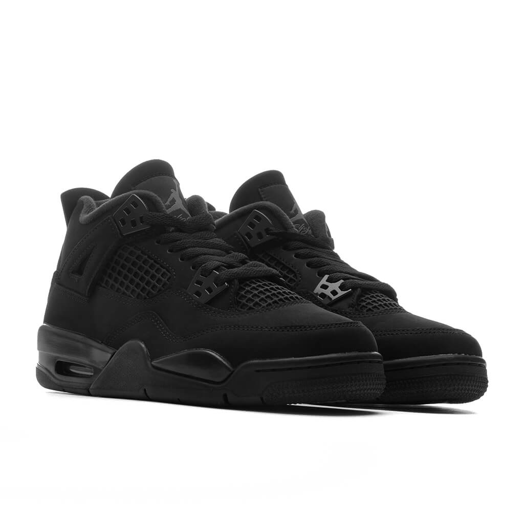 Air Jordan 4 Retro 'Black Cat' (GS) - Black/Light Graphite