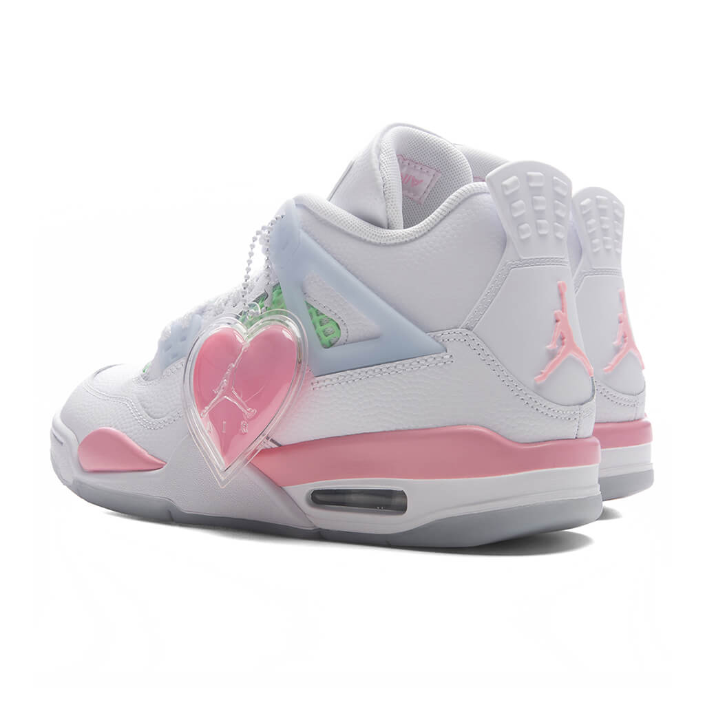 Air Jordan 4 Retro 'Valentine's Day' (GS) - White/Medium Soft Pink/Half Blue