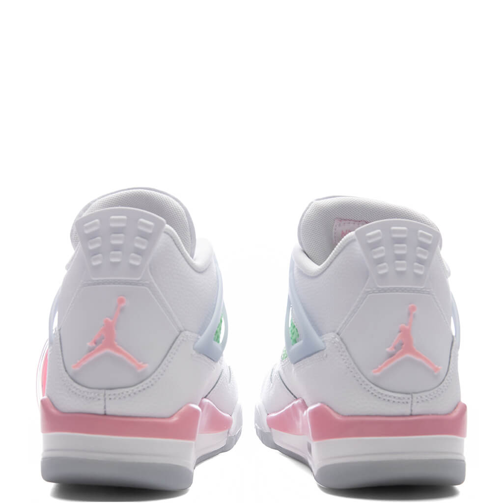 Air Jordan 4 Retro 'Valentine's Day' (GS) - White/Medium Soft Pink/Half Blue