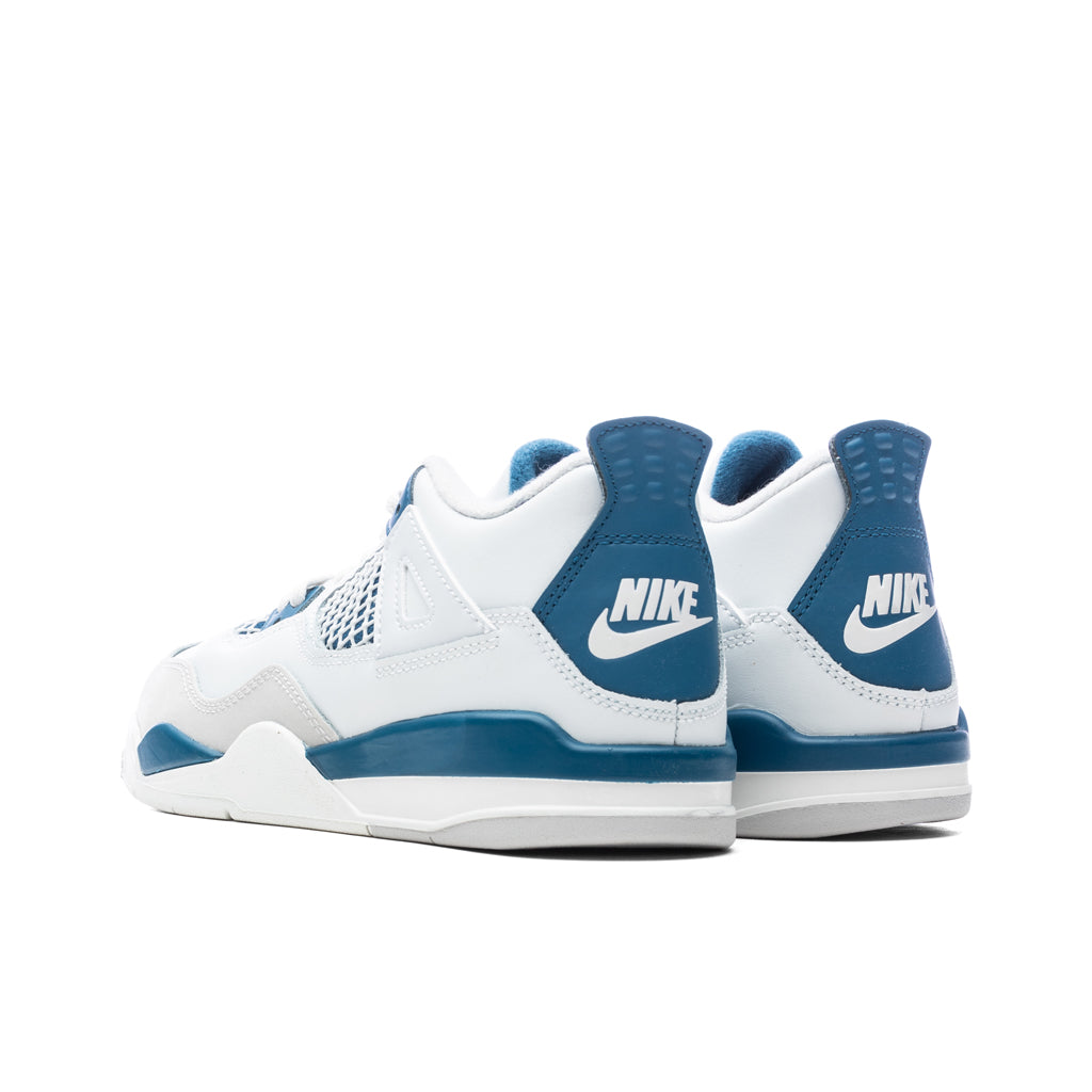 Jordan 4 Retro (PS) 'Industrial Blue' - Off White/Military Blue/Neutral Grey
