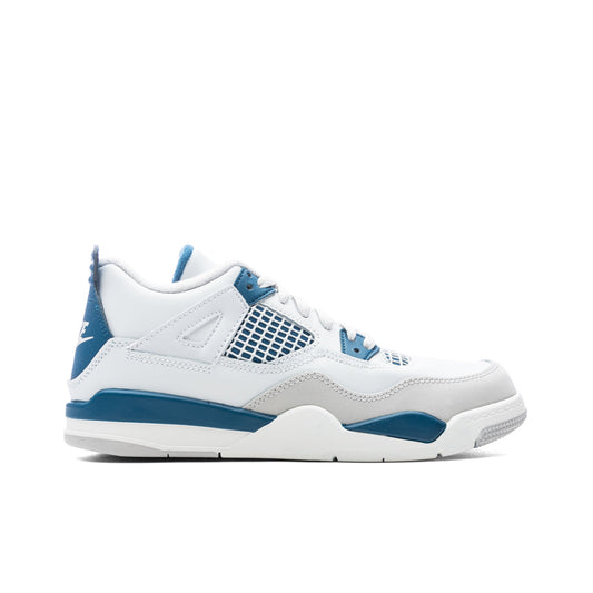 Jordan 4 Retro (PS) 'Industrial Blue' - Off White/Military Blue/Neutral Grey