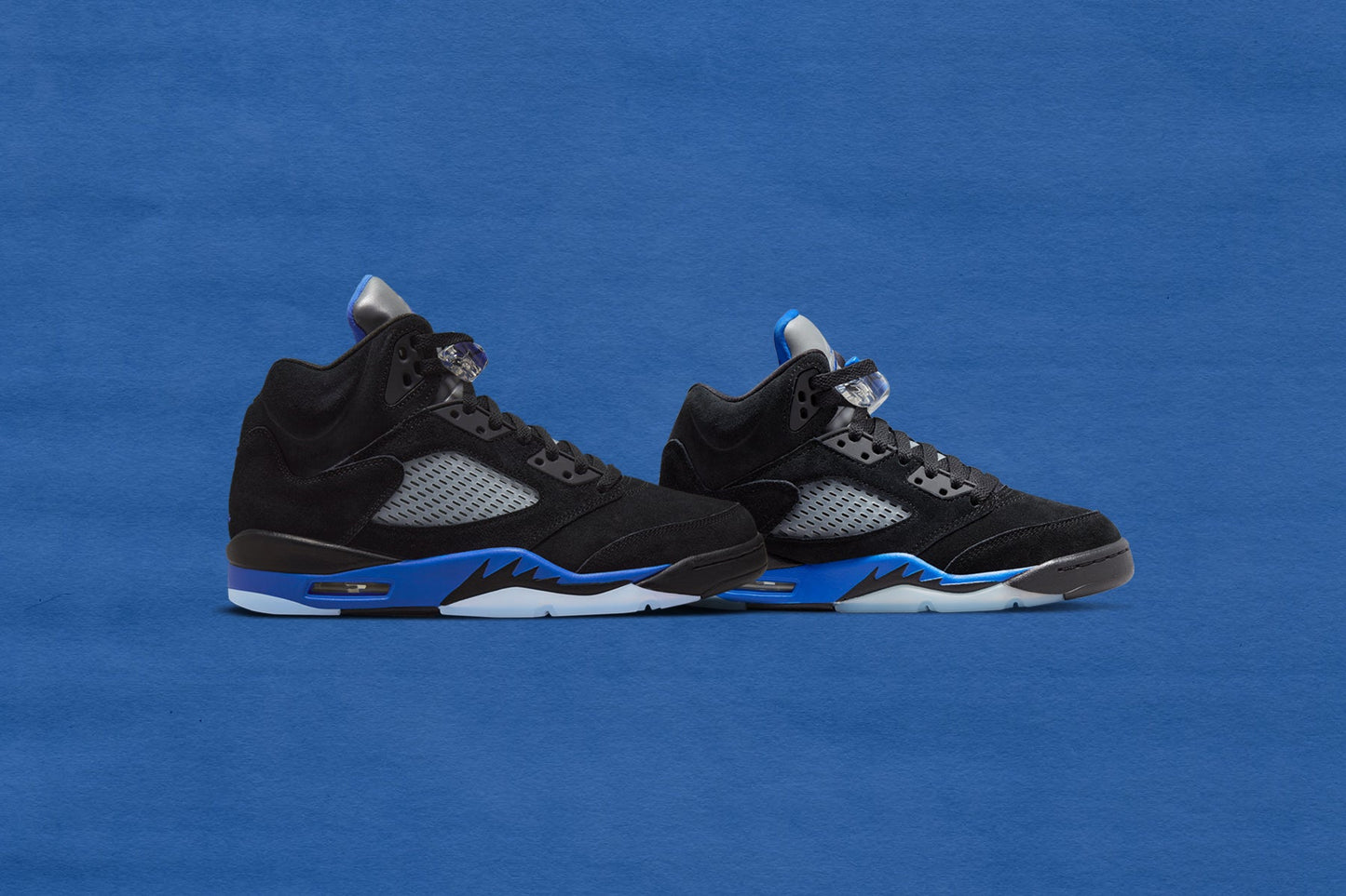 Air Jordan 5 Retro (GS) "Racer Blue" - Black/Reflect Silver