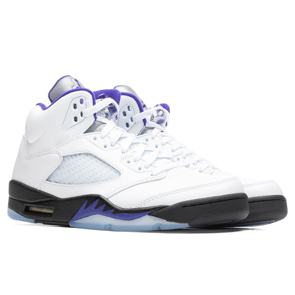 Air Jordan 5 Retro - White/Dark Concord/Black