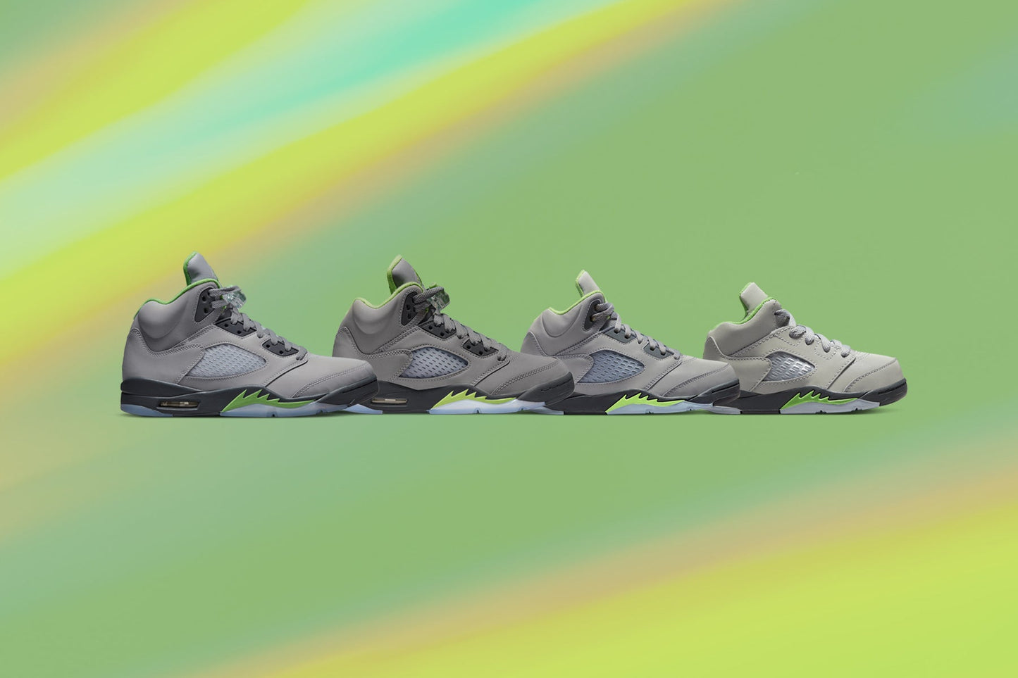 Air Jordan 5 Retro (PS) 'Green Bean' - Silver/Flint Grey