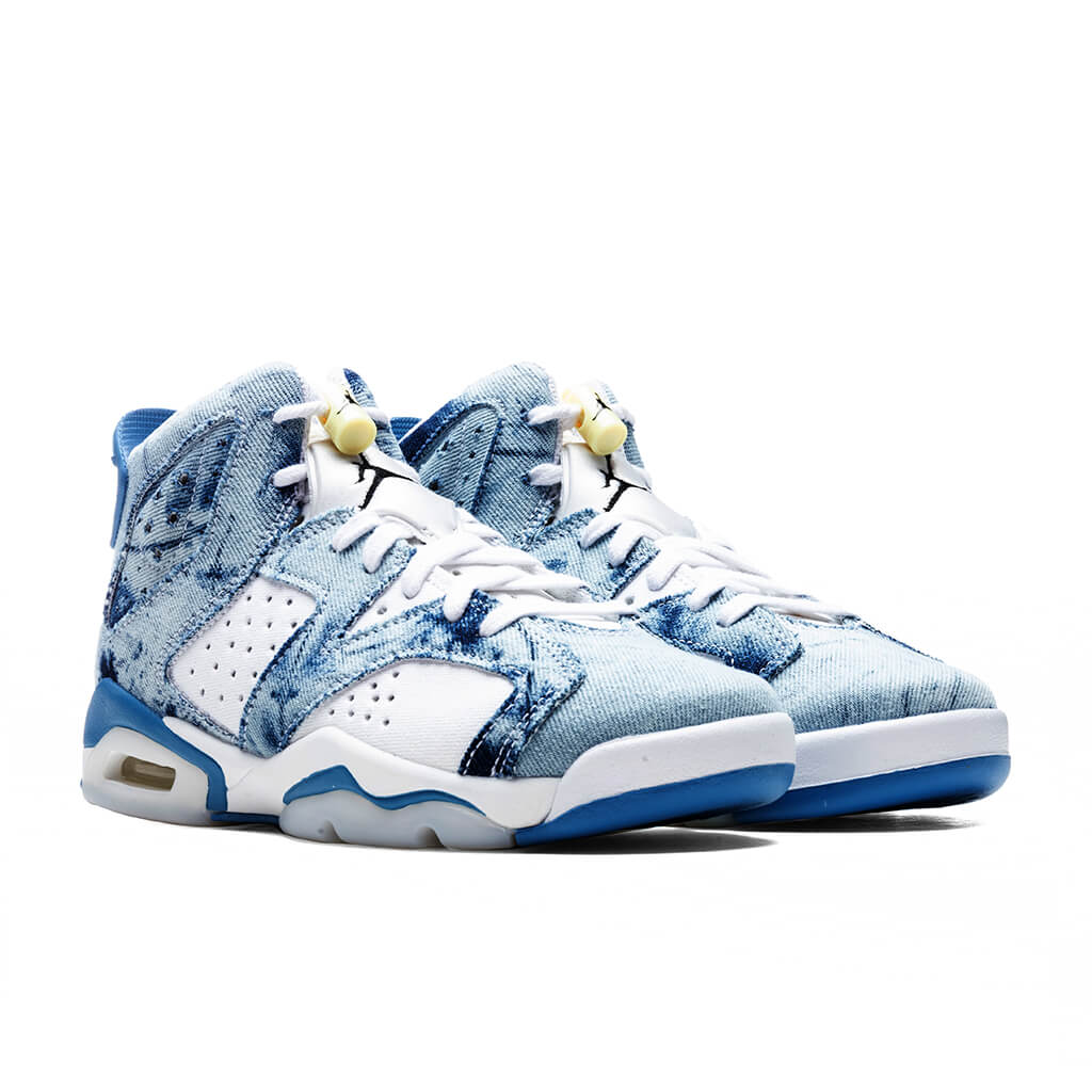 Air Jordan 6 Retro (GS) - White/Dutch Blue/Citron Tint