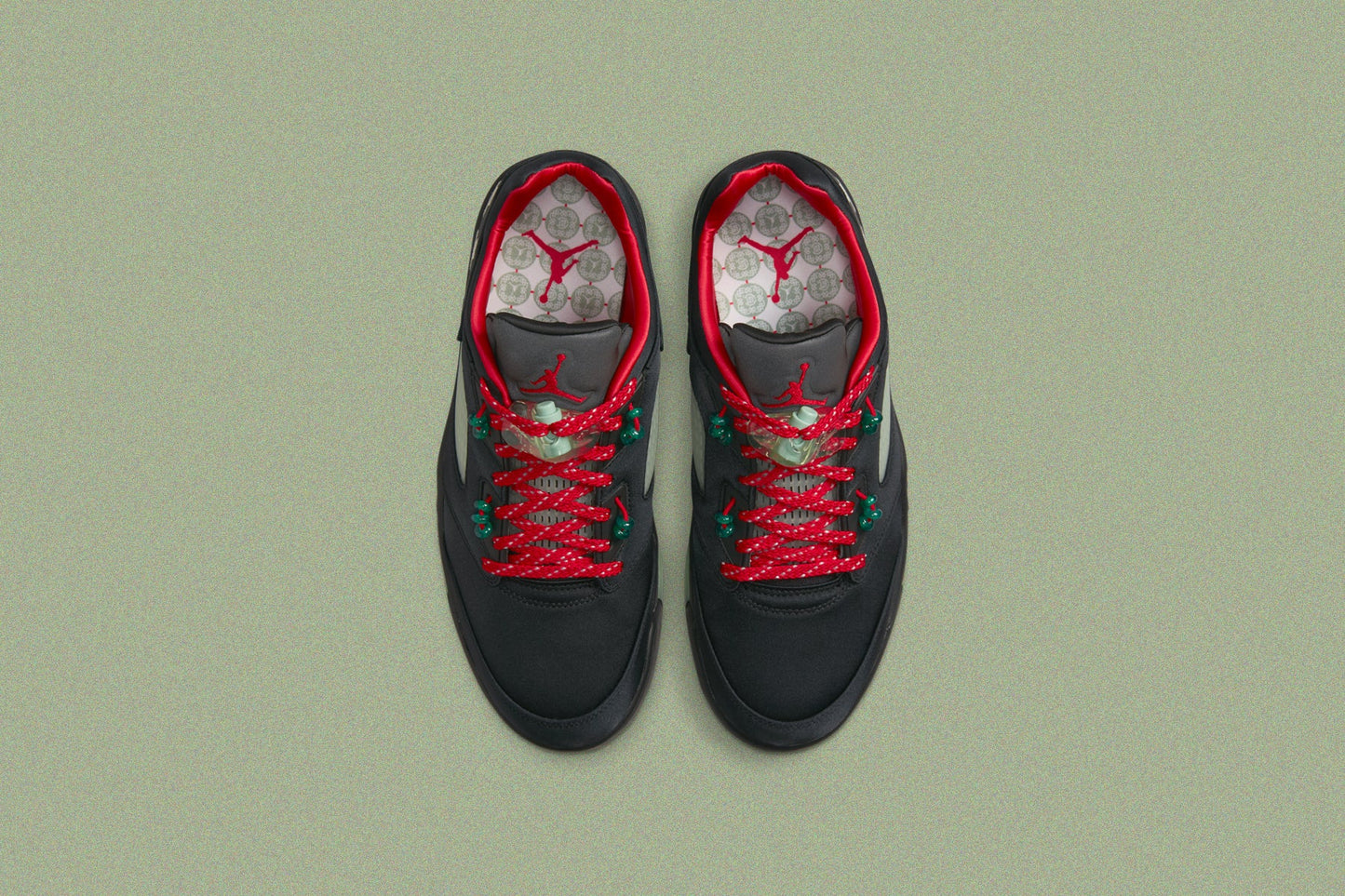 Air Jordan 5 Retro Low SP x CLOT - Black/Classic Jade/Fire Red