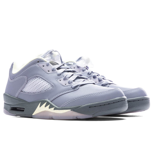 Women's Air Jordan 5 Retro Low - Indigo Haze/Fire Red/Metallic Silver